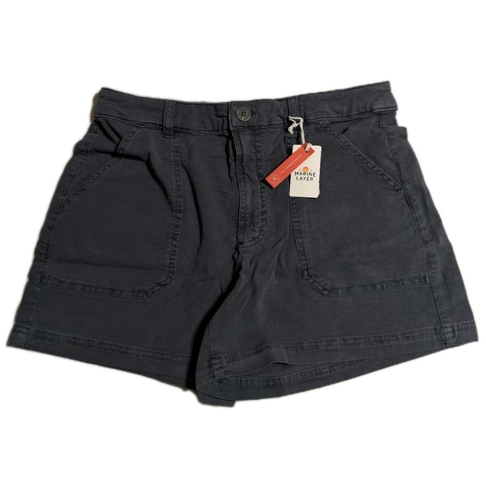 Marine Layer Maya Utility Shorts Womens 14 India Ink Blue‎ NWT Cotton Stretch
